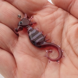Czech lampwork bicolor glass seahorse pendant bead pink purple
