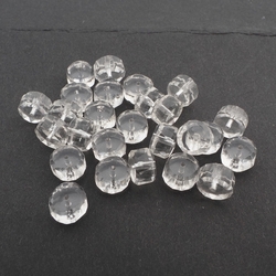 Lot (26) Czech vintage crystal clear rondelle faceted glass beads 11x7mm