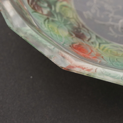 Rare intaglio rose floral cherub glass bowl set designed by Adolf Beckert for Heinrich Hoffmann 19