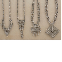 Sample card Art Deco Geometric Czech vintage rhinestone jewelry Necklaces
