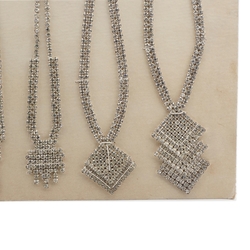 Sample card Art Deco Geometric Czech vintage rhinestone jewelry Necklaces