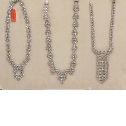 Large Sample card Deco Geometric Czech vintage rhinestone jewelry Necklaces