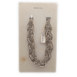 Sample card Deco Czech vintage rhinestone jewelry Twist Necklace