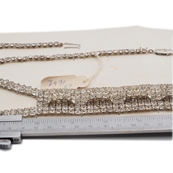 Large Sample card 3 Deco Geometric Czech vintage rhinestone jewelry Necklaces