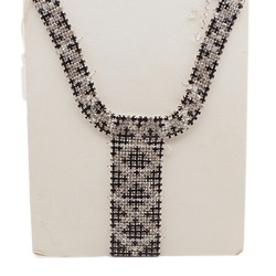 Sample card Deco Tie Czech vintage rhinestone jewelry Necklace Choker 