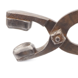 Antique Czech glass kidney shape stone hand press molding pliers tool