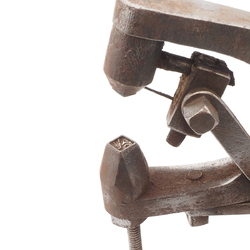 Antique Czech square dimi 6mm glass button hand press molding pliers tool