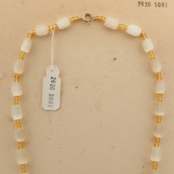 Vintage Czech necklace satin atlas topaz glass beads