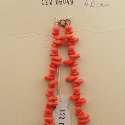 Vintage Czech necklace orange glass beads 16" 