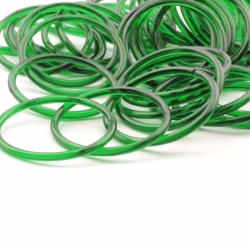 Lot (51) 58mm antique vintage Czech green Art glass bangles hoops earring elements