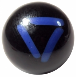 14mm Victorian antique Czech blue striped black art glass rosette shank button