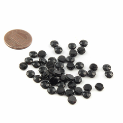 Lot (50) Czech antique black nail head glass beads 7mm