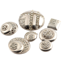 12 Rhinestone Button Crystal Silver Metal Shank Czech Buttons -  UK