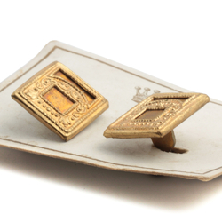 Pair vintage neoclassical style gold tone metal cufflinks