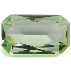 Large antique Czech hand cut peridot green octagon glass rhinestone 35x20mm