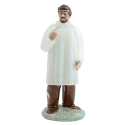 Czech vintage Zelezny Brod school of art glass large doctor figurine