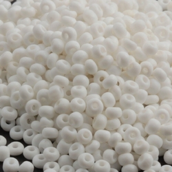 Wholesale lot (19000) vintage 1930's Czech white rondelle glass seed beads 1-2mm