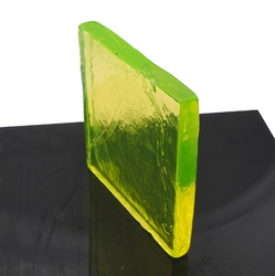 Czech square uranium glass block design beading craft lampwork art installation 