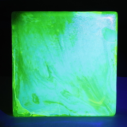 Czech milky uranium square glass block lampwork beading craft design art installation