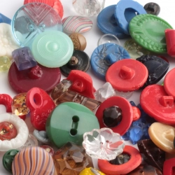 Lot antique Czech assorted glass buttons floral cabochon findings (120)