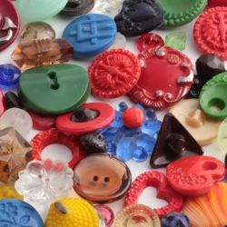 Lot antique Czech assorted glass buttons floral cabochon findings (120)