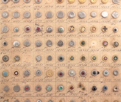 1890's sample card (151) Czech antique Victorian metal buttons