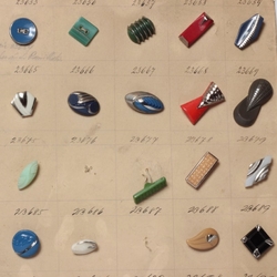 Sample card (40) 1920's Czech antique Art Deco glass buttons