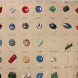 Sample card (40) 1920's Czech antique Art Deco glass buttons