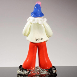 Czech vintage lampwork glass clown figurine. Zelezny Brod school of art Jaroslav Brychta