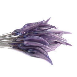 Czech lampwork violet satin Lilac moonglow glass flower spike earring headpin glass bead (1 bead)