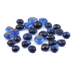 Lot (28) C19th Czech Bohemian antique sapphire blue glass cabochon drops 