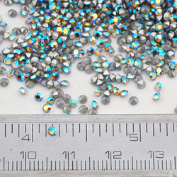 Lot 1440pcs SS6.5, 2 mm Czech Vintage AB Olivine Machine Cut glass Chatons faceted loose stones rhinestones