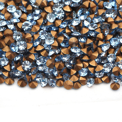 Lot 1440pcs SS17, 4.2 mm Czech Vintage Lt.Sapphire Blue Machine Cut glass Chatons faceted loose stones rhinestones