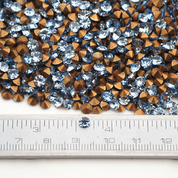 Lot 1440pcs SS17, 4.2 mm Czech Vintage Lt.Sapphire Blue Machine Cut glass Chatons faceted loose stones rhinestones