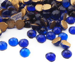 Lot (220) Czech vintage blue round flat back rhinestones 5mm