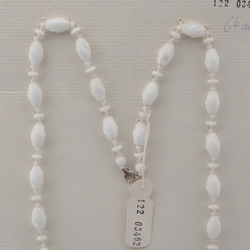 Vintage Czech necklace white twist clear glass beads 25"