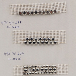 Vintage Czech rhinestone 3 strass lace set glass  trims dress millinery dolls sample card  - kopie