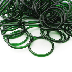 Lot (140) antique Czech Emerald green glass bangles hoops rings