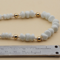 Vintage Czech necklace gradual white interlocking glass beads