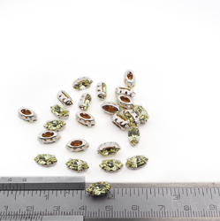 Preciosa Jonquille sew on glue on silver Navettes 10x5 mm 144 pcs marquise faceted rhinestones