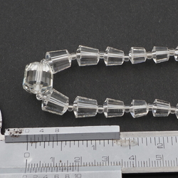 Vintage Czech necklace element cone bugle faceted crystal clear glass beads 