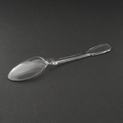 Antique Czechoslovakian crystal clear glass dessert spoon 7.6"