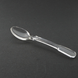 Antique Czechoslovakian crystal clear glass tea spoon 4.4"