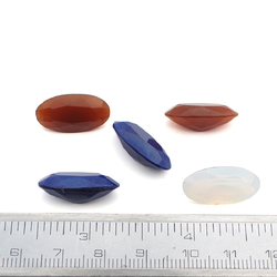 Lot 5 Czech vintage 1920´s blue Lapis Lazuli oval glass rhinestones 18x13mm - kopie