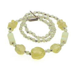 Vintage Czech necklace uranium glass beads