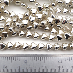 Hank 300pcs 6 mm Vintage Czech rare Heart blown hollow silver lined glass beads