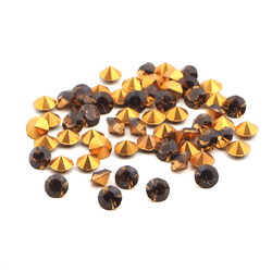 Lot 300pcs 6.5mm Czech vintage Topaz gold pointed faceted rhinestones