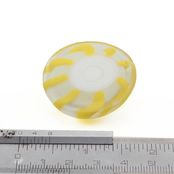 Czech vintage yellow white clear murrine cane jellyfish necklace pendant 39mm