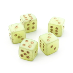 Lot (5) antique Czech uranium glass dice 