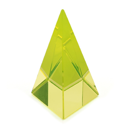 Czech uranium glow glass Pyramid 7 cm paperweight ornament Art display